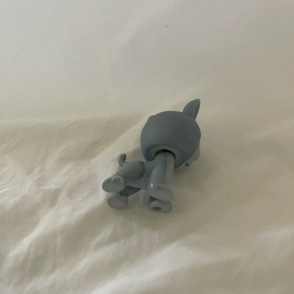 Littlest Pet Shop LPS Blue dog, Boston Terrier, bat eyes #857